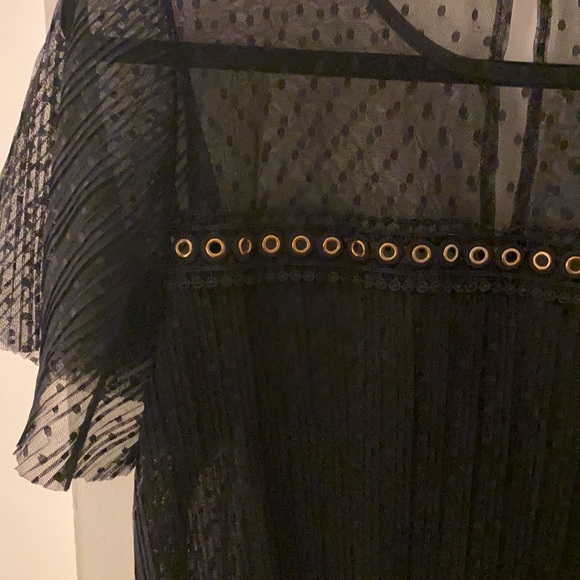 Cropped black polka dot shirt - Picture 2 of 2